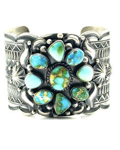 Description This Is A Navajo Handmade Sterling Silver Sonoran Gold Turquoise Bracelet By Tillie John.   Old Style Finish Like Old Pawn. Please Don't Hesitate To Make An Offer ! Retail Price Is $3,499.99  Thank You For Looking . Weight: 143.9 Grams  Size 5 1/2" To 7 "End To End Inside Plus  1 1/2"Opening Gap  Adjustable For Desired Fit  Bracelet Height : 2" Size Is Adjustable For Women Or Men Sizes  Message Me With Any Questions Or Concerns You May Have About My Items Thank You!! Collectible Bohemian Turquoise Bracelets, Collectible Bohemian Turquoise Bracelet, Bohemian Turquoise Collectible Bracelets, Bohemian Turquoise Bracelets Collectible, Southwestern Turquoise Multi-stone Bracelets, Turquoise Patina Bracelet Jewelry, Turquoise Patina Bracelet, Southwestern Turquoise Gemstone Bracelets, Southwestern Turquoise Gemstone Bracelet