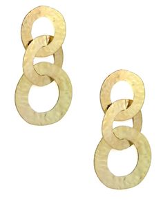 Ettika Interlocking Textured Circle Drop 18k Gold Plated Earrings These hammered multi-hoop earrings are the perfect touch to your Friday evening look Features : 18k Gold Plated Surgical Steel Posts Nickel Free Length: 3 Inches Buy now at Voda Swim! Trendy Fashion Jewelry, Gold Piece, Evening Look, Dress Jewelry, Rings Bracelets, Gold Plated Earrings, Gold Hoop, Ring Gold, Accessories Shop