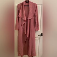 New, Never Worn. Excellent Condition. Color: Mauve / Dusty Rose Size: Small Beautiful Color In Person! So Pretty & Chic! Gift Included With Purchase Trendy Pink Open Front Outerwear, Chic Long Pink Cardigan, Trendy Long Pink Outerwear, Pink Open Front Outerwear For Day Out, Fitted Pink Open Front Outerwear, Pink Long Coat For Spring, Feminine Fall Outerwear For Day Out, Feminine Outerwear For Fall Day Out, Feminine Outerwear For Day Out In Fall