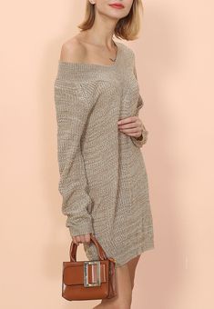 The Emes Shop sweater dress is detailed with a sexy plunge neck line. Features long sleeves. straight cut silhouette. and above knee length. Pair it with thigh-high boots and a clutch for a chic look this season.MATERIAL:100% Soft Polyester MEASUREMENTS:Dress Length is 32"-34"in Small | Bust& Waist: 38"-40"in Medium | Bust& Waist: 40"-42"in Large | Bust& Waist: 42"-44"in