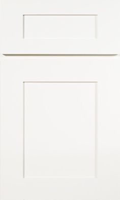 an image of a white door with two square knobs on the front and side