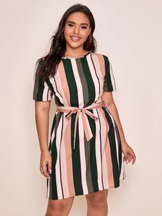 Plaid Print Skirt, Belted Tunic, Fancy Short Dresses, Sukienki Plus Size, Lace Gown Styles, Short Gowns, Vestido Plus Size, Chiffon Fashion, Shift Dresses