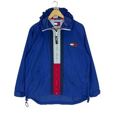 PLEASE ASK ANY QUESTION BEFORE BUYING  THIS IS USED CLOTHING PLEASE DONT EXPECTED IT TO BE LIKE NEW OR IN PRISTINE CONDITION TOMMY HILFIGER HOODIE WINDBREAKER LIGHT JACKET tag Tommy Hilfiger material Nylon 100%  saiz on tag S (Small)  Mesasures About ( Approximately)  -Armpit to Ampit : 23.5 inch -Length (back collar down) : 29 inch Condition : used good condition 8/10 **No Tears No Stains And No Hole** 🎈PLEASE READ THE DESCRIPTION AND POLICY BEFORE BUYING 🎈ACCEPT PAYMENT:  PAYPAL ONLY ALL ITE Hip Hop Mode, Sailing Gear, 90s Tommy Hilfiger, Tommy Hilfiger Hoodie, Blue Colour, Hip Hop Fashion, Zipper Hoodie, Light Jacket, Used Clothing