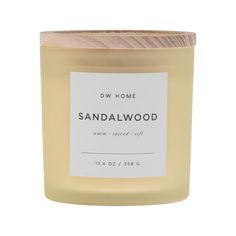 FRAGRANCE PROFILE Warm notes of creamy sandalwood wrapped with white amber, tonka, cardamom spice and spiced leather. DETAILS Woven wood lid Double WickBurn Time: Approx. 40 hours | Dimensions: 4.0" x 4.25" | Fill Weight: 12.6oz | Weight: 2.5 lbs Candle Sandalwood, Cardamom Spice, Dw Home Candles, Specialty Candles, Incense Oil, Wooden Wick Candles, Candle Types, Woven Wood, Wax Tarts