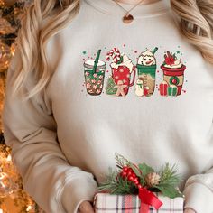 Christmas coffee sweatshirt, christmas sweatshirt, coffee sweatshirt, christmas sweater, funny christmas sweater, holiday gift ideas, coffee christmas sweater shirt SWEATSHIRT DETAILS! You have to choose which size and color sweatshirt These t-shirts are unisex fit, 50% cotton, 50% polyester The Sweatshirts are Unisex fit and are normally 50% cotton and 50% polyester. Machine wash: warm (max 40C or 105F); Non-chlorine: bleach as needed; Tumble dry: medium heat; Do not iron; Do not dry clean. We Epcot Christmas, Mickey Minnie Christmas, Disney Mignon, Disney Christmas Shirts, Minnie Christmas, Coffee Sweater, Disneyland Vacation, Mickey Christmas, Funny Christmas Sweaters