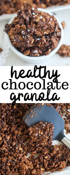 healthy chocolate granola recipe is made with only 3 ingredients and ready to be eaten