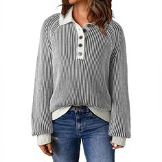 Very Nice Quality!! Never Worn!! Henley Sweater, Mara Hoffman, Polo Sweater, Menswear Inspired, Tops Fall, Sweater Top, Fall Outfits, Knitwear, Sweaters For Women