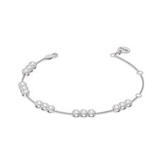 Round out your everyday style with the sparkle of this diamond bracelet. You can wear it on its own or stack it with a timepiece or a couple of bangles. This bracelet is designed to withstand frequent use. It features a series of diamond trios set securely on bezels. The bezel setting ensures the diamond stays firmly in place and its sides are protected from impact. White Gold Cubic Zirconia Bracelets For Everyday Luxury, Everyday Luxury White Gold Cubic Zirconia Bracelet, Everyday Silver Bracelets With Single Cut Diamonds, Silver Bracelets With Brilliant Cut For Everyday Luxury, Silver Brilliant Cut Bracelets For Everyday Luxury, Silver Diamond Chain Bracelet For Everyday Luxury, Everyday Silver Diamond Bracelet With Brilliant Cut, Classic Sterling Silver Bracelets With Single Cut Diamonds, Diamond Chain Bracelet For Everyday Luxury