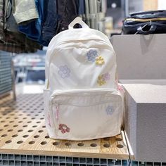 UAKISS - 2024 Korean Floral Casual Backpacks Japanese High-capacity Schoolbags Y2k Aesthetic Fairy Women Backpack for College Students Size:40*29*14CM White Y2k School Bag, White Y2k Style School Bag, White Harajuku Backpack For Daily Use, White Harajuku Backpack For Back To School, White Harajuku Backpack For Students, White Harajuku Style Backpack For Back To School, White Harajuku Style Backpack For Daily Use, Back To School Harajuku Style White Backpack, White Harajuku Student Backpack