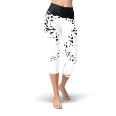 "Abstract broken shapes high waist leggings for women, black and white yoga pants Stylish, durable, and a hot fashion staple. These polyester/spandex leggings are made of a comfortable microfiber yarn, and they'll never lose their stretch. These active leggings are perfect for the following athletic sports / exercise: ▶ Surfing and Body Boarding ▶ Wakeboarding and Kite Surf ▶ Stand Up Paddle Boarding ▶ Crossfit ▶ Running / Jogging ▶ Rockclimbing ▶ Gym / Workouts / Yoga / Pilates / Dance ▶ Everyd White Breathable Yoga Pants For Gym, White Breathable Athleisure Leggings, White Breathable Fitted Yoga Pants, White High Stretch Workout Tights, White High Stretch Tights For Workout, White Breathable Workout Leggings, White Stretch Yoga Pants For Gym, Fitted Breathable White Leggings, Fitted White Breathable Leggings