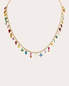 Colorful Gold Necklace, Rainbow Jewelry Aesthetic, Dope Jewelry Accessories, Rainbow Sapphires, Colorful Necklace, Rainbow Jewelry, Rainbow Necklace, Dope Jewelry, Classy Jewelry