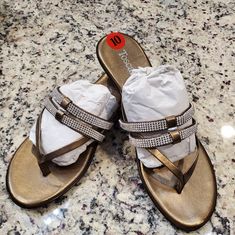 Brand New Flip Flop Sandles. From Smoke Free Home. Silver Sandals With Single Toe Strap In Synthetic, Ella Shoes, Sparkly Sandals, Jack Rogers Sandals, Keen Sandals, Genuine Leather Sandals, Slip On Espadrilles, Tory Burch Sandals, Rhinestone Sandals