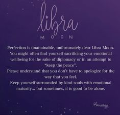 a poem written in cursive writing on a purple background with stars and the words libra above it