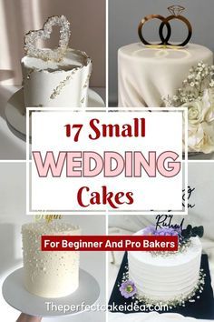 small wedding cakes for beginners and pro bakers are featured in this postcard