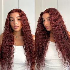 Pre Everything Glueless Wig Reddish Brown Water Wave 13x4 HD Pre Cut Lace Front Wig 22Inch Human Color Wigs, 13x4 Lace Front Wig, Brown Water, Human Wigs, Wig Human Hair, Brown Wig, Human Hair Wig, Water Waves