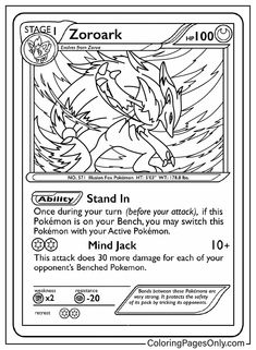 the pokemon card is in black and white