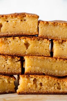 several pieces of bread stacked on top of each other