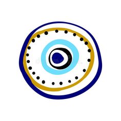 an abstract blue and yellow circle with dots on the center royalty illustration stock images, clipping