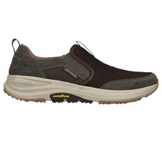 Explore the trails of nature in long-lasting cushioned comfort with the Skechers GO WALK Outdoor - Andes shoe. This pull-on walking sneaker features a breathable athletic mesh and leather trim upper with an Air-Cooled Memory Foam cushioned insole and a lightweight ULTRA GO cushioned midsole | Skechers Men's GO WALK Outdoor - Andes Slip-On Shoes Functional Low-top Slip-on Sneakers For Walking, Brown Breathable Slip-on Walking Shoes, Slip-on Sneakers With Ortholite Insole For Outdoor Activities, Sporty Slip-on Sneakers For Outdoor, Comfortable Slip-on Walking Shoes For Outdoor, Durable Slip-on Sneakers For Outdoor Activities, Synthetic Outdoor Slip-on Sneakers In Athleisure Style, Outdoor Slip-on Walking Shoes With Arch Support, Sporty Slip-on Walking Shoes For Outdoor