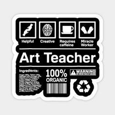 Art Teacher Tshirt Funny Art Teacher Gift -- Choose from our vast selection of magnets to match with your desired size to make the perfect custom magnet. Pick your favorite: Movies, TV Shows, Art, and so much more! Available in two sizes. Perfect to decorate your fridge, locker, or any magnetic surface with. Art Teacher Shirts Designs, Art Teacher Apron, Art Teacher Stickers, Artist Humor Memes, Funny Art Teacher Shirts, Art Teacher Gifts, Teacher Design, Teacher Stickers, Tshirt Funny