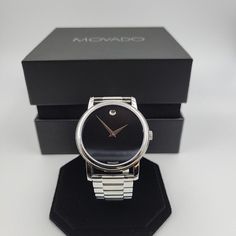 Brand New, Never Used, Comes With Movado Box. 100% Authentic Men's Watch, Accessories Watches, Black Silver, Mens Accessories, Brand New, Silver, Black, Color