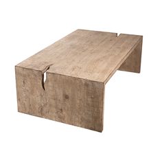 a wooden table with one section missing from the top and another part missing from the bottom