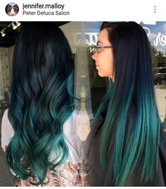 Blue Hair Streaks, Landry Bender, Money Piece Hair, Blue Black Hair Color, Gemini Hair, Amber Hair, Jojo Levesque