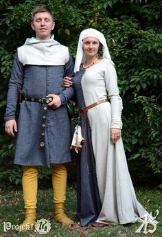 Костюмы, 1340-1440. Medieval Couple Costume, Medieval Couple, 14th Century Clothing, 15th Century Clothing, Middle Ages Clothing, Medieval Costumes, Medieval Party