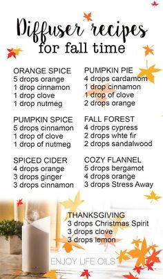 Creative fall DIY projects to inspire you this season. Easy, affordable and a great way to include fall into your home decor this year! Essential Oil Diffuser Blends Recipes, Essential Oil Diffuser Recipes, Oil Diffuser Recipes, Yl Essential Oils, Diffuser Recipes, Essential Oil Diffuser Blends, Young Living Oils, Oil Diffuser Blends, Doterra Oils