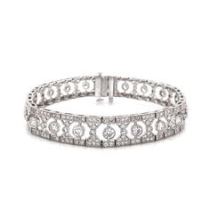 Slim vintage and Art Deco inspired diamond platinum bracelet.  Adorned with white round cut diamonds in 6.12 carat total. Diamonds are all natural in G-H Color Clarity VS.    Platinum 950 bracelet.  Length: 17.5 cm Width. 1 cm Weight: 28.9 g  #maxjewelryinc #jewelry #jewelries #retro #artdeco #bracelet #accessories #fashion #bracelets #luxury #diamonds #diamond #bling #platinum #vintage Exquisite Platinum Diamond Bracelet With Single Cut Diamonds, Wedding Diamond Bracelet With Pave Setting In Platinum, Wedding Platinum Diamond Bracelet With Pave Setting, Exquisite Platinum Diamond Bracelet With Brilliant Cut, Luxury Platinum Diamond Bracelet With Single Cut Diamonds, Exquisite Hand-set Platinum Diamond Bracelet, Exquisite Hand-set Diamond Platinum Bracelet, Art Deco Diamond Tennis Bracelet With Brilliant Cut, Art Deco Round Diamond Bracelet Brilliant Cut