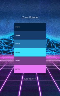 the color palette for an iphone wallpaper is purple and blue, with neon lines on it