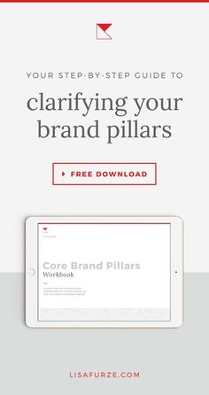 an ipad with the text, your step - by - step guide to clarify your brand pillars