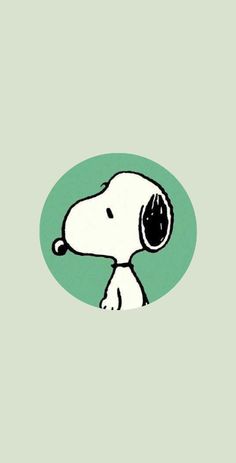 a drawing of a snoopy dog on a green circle with the words, i love you