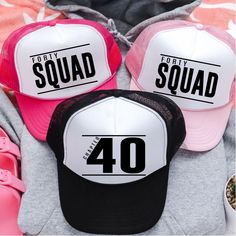 40th Birthday Chapter 40 Trucker Hat - Forty Squad Hat, 40 Birthday Hat, Milestone Hat Birthday, Squad Trucker Cap (2474-TH) 40th Birthday Hats For Group, Birthday Swimsuit Ideas, 40th Birthday Hats, Birthday Trucker Hats, Birthday Swimsuit, Vacation 2025, Hat Birthday, 40 Birthday, 40th Birthday Parties