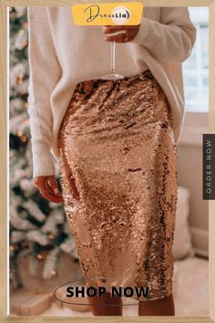 Sexy Sequin Slim Half Skirt Tutu En Tulle, Sequin Midi Skirt, Office Skirt, Party Rock, Moda Chic, Half Skirt, Mini Robes, Elegant Skirt, Work Wear Women