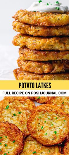 potato cakes stacked on top of each other