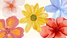 an image of flowers painted in watercolor on paper