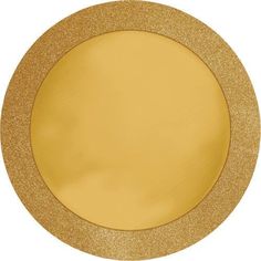 an empty gold plate on a white background