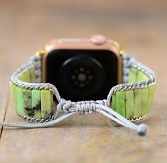 *Elevate your wristwear with this luxurious Delicate Malachite Apple Watchband. Crafted from natural green malachite stone, it's the perfect way to add refined elegance to your look. Be bold, be fashionable, make a statement. *Product Type: Full Handmade Unique Apple Watch Strap Natural Stone Wrap Bracelet *Material: Malachite, Emperor Jasper, S. Steel. 100% New and Exquisite Quality *Size: Around 6.7 (women)/7.3(men)inches. with a slidable knot to adjust the rope to match your wrist. *Fit for: Green Adjustable Bracelet Strap Watch Accessories, Adjustable Green Bracelet Strap Watch Accessories, Elegant Adjustable Apple Watch Band As Gift, Elegant Adjustable Apple Watch Band For Gift, Elegant Adjustable Apple Watch Band Gift, Handmade Adjustable Green Watch Bands, Rectangular Green Apple Watch Band As A Gift, Green Rectangular Apple Watch Band Gift, Green Bracelet Strap Watch Accessories As Gift