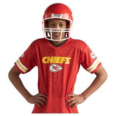 Franklin Sports NFL Green Bay Packers Deluxe Uniform Set #NFL, #Green, #Franklin Nfl Draft Suits, Nfl Uniforms Concepts, Nfl Jersey Concept, Nfl Caps Hats, Pretend Play Costumes, Pro Football Teams, Nfl Kansas City Chiefs, Football Uniform, Kansas City Chiefs Football