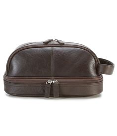 From Roundtree & Yorke&#x2C; this travel kit features:zipper bottom with leather handlefull grain leather 9" x 5" x 4"Imported. Classic Brown Travel Accessories For On-the-go, Brown Leather Travel Accessories, Brown Leather Travel Accessories With Leather Handles, Brown Luggage With Leather Lining For Trips, Brown Leather Trim Travel Bag For Business Trips, Classic Brown Travel Accessories With Leather Handles, Classic Brown Travel Accessories For Trip, Classic Brown Travel Accessories For Business Trips, Classic Brown Travel Accessories With Luggage Sleeve