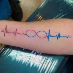 Pulse Tattoo, Blue Ink Tattoos, Blue Tattoo, Infinity Tattoos