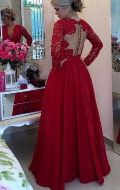 Formal Christmas Dress Long, Red Grad Dresses Long Sleeve, Luxury Red Long Sleeve Evening Dress, Dark Red Long Sleeve Wedding Dress, Red Long Dress Formal Veaul, Red Dama Dresses Long Sleeve, Winter Formal Dress Long Sleeve V Neck, Red Prom Dress Long Sleeve Lace, Red Evening Gown