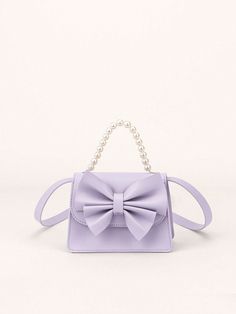 1pc Girls' Lovely Mini Dual-Fabric Bow Knot Handbag & Crossbody Bag For Everyday Outfits Purple Casual   Pu Animal Square Bag   Kids Bags & Luggage, size features are:Bust: ,Length: ,Sleeve Length: Duchess Swan, Cute Hand Bags, Bag Illustration, Purple Handbags, Purple Purse, Travel Jewelry Organizer, Fabric Butterfly, Purple Collar, Baby Pearls