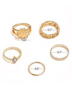 Material: MetalStyle: MinimalistElement: GeometricType: Solid Color Occasion: Daily Minimalist Alloy Rings For Gifts, Trendy Stackable Metal Midi Rings, Gold Alloy Midi Rings, Trendy Alloy Open Ring Jewelry, Trendy Open Ring Alloy Jewelry, Trendy Alloy Open Ring, Trendy Open Ring Made Of Alloy, Trendy Simple Round Jewelry, Stackable Round Metal Midi Rings