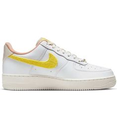 Air Force 1 '07 Lx Sneaker (Women) Nike Runs Large By One Size Sporty White Nike Air Force 1 For Spring, Cream Nike Air Force 1 Sporty With Branded Insole, Yellow Lace-up Sneakers With Gum Sole, White Nike Air Force 1 For Spring Sports, White Custom Sneakers With Gum Sole For Spring, Yellow Sporty Sneakers With Gum Sole, Yellow Leather Custom Sneakers With Perforated Toe Box, Yellow High-top Custom Sneakers With Perforated Toe Box, Yellow Low-top Custom Sneakers With Perforated Toe Box