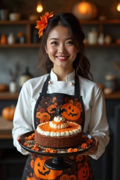 Halloween Dessert Idea with a Woman Chef