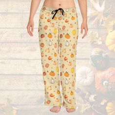 For all those pumpkin-everything types of people! Super Cozy pj sweat pants for autumn time. ✨Direct-To-Garment printed items. Ink is printed into the fabric, not sitting on top of it. 💚 🦖 For more designs: Shrilye.Etsy.com 📏SIZE -XS, S, M, L, XL, 2XL. -There is a size chart in the photos for reference. Make sure to DOUBLE-CHECK measurements! 🫧WASHING INSTRUCTIONS -Wash inside out, in cold water. Tumble dry: low. -Do NOT use bleach. -Do NOT dry clean. -Do NOT iron. 🪧RETURNS OR EXCHANGES -Al Casual Bottoms For Halloween Pajama Party, Casual Bottoms For Pajama Party And Halloween, Casual Halloween Pajama Party Bottoms, Orange Pants For Fall Loungewear, Fall Sleepwear Long Pants, Fall Season Long Pants Sleepwear, Casual Orange Sleepwear For Fall, Casual Long Pants Sleepwear For Fall, Cotton Sleep Pants For Fall