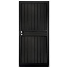 an open black door on a white background