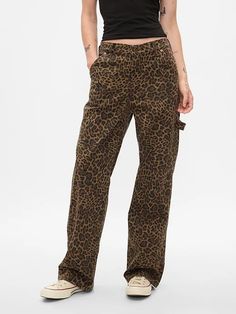 Mid Rise '90s Loose Cheetah Cargo Jeans | Gap Jeans Look, Slim Fit Casual Shirts, Water Saving, Loose Jeans, Gap Women, Carpenter Jeans, Boys Coat, Black Trousers, Jeans Online